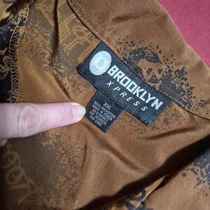 Brooklyn Express Men's Black and Brown button-up Shirt